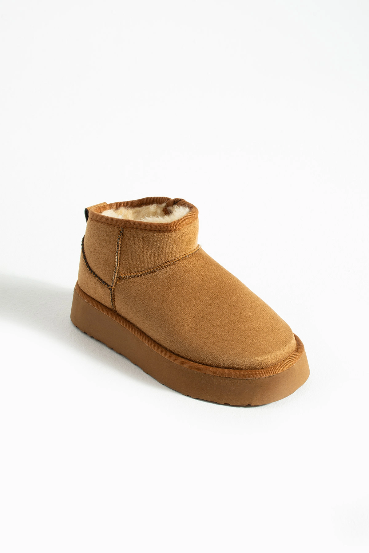 Mini Süet Içi Kürklü Kalın Taban Kışlık Kadın Bot