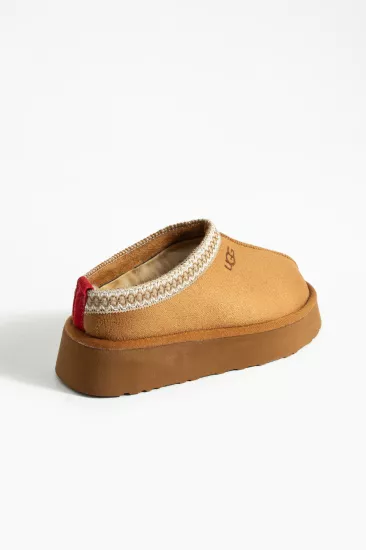 Kışlık Kadın Terlik Süet İçi Kürklü Kalın Taban Krem FT140