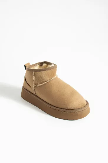 Mini Süet Içi Kürklü Kalın Taban Kışlık Kadın Bot