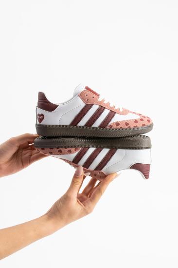 Siyah Beyaz Şeritli Düz Taban Bağcıklı Kadın Spor Ayakkabı SMB555